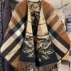 High Version Cape Cape Coat 2023 Fashion Luxury 1: 1 Layered English Plaid Double-Sided Female Autumn and Winter Essential Warm Scarf