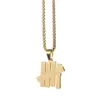 Pendant Necklaces Gold USA Undefeated Five Bar Necklace Minimalism Stainless Steel Bars Chain Hiphop Jewelry American309N