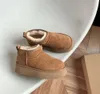 Ultra Mini Boot Designer Vrouw Platform Snowboots Australië Bont Warme Schoenen Echt Leer Kastanje Enkel Pluizige Booties Voor Dames Antilope Bruine Kleur Qq