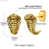 Other Fashion Accessories PROSTEEL Cobra Snake Men Stud Earrings Halloween Hip Pop Punk Stainless Steel Animal Jewelry Black/18K Gold Plated PSE5248 Q231011