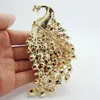 Whole -New 2014 4 33 H -Quality Peacock Brooch Pins W Rhinestone Crystal Popular Jewelry Party238o