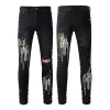 Luxury Polar Summer Autumn High Street Fashion High Street Go Out Street Pants Jeans Breattable Stretchy Monogrammed Denim Pants for Men and Women
