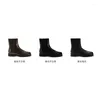 Bottes Automne Et Hiver Split Toe Pig's Pieds Chaussures Style Anglais Bord Ouvert Perles Chelsea Martin Court Femmes