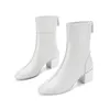 Botas de diseñador famosas Botas de tobillo para mujer Botas Martin de invierno Botas cortas de tacón alto de cuero genuino Zapatos de mujer de lujo de tacón grueso de alta calidad 35-41