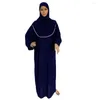 Abbigliamento etnico Ramadan Donne musulmane Abito lungo con cappuccio Abaya Dubai Turchia Caftano Abito arabo islamico Jilbab Abito da preghiera