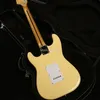 Anpassad butik Yngwie Cream Strat Electric Guitar Scalloped Fingleboard utan hårt fall