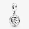 100％925 Sterling Silver Spinning Always Soulmate Dangle Charms Fit Original European Charm Bracelet Fashion Women Weddi3278