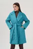 Trench da donna Cappotto imbottito in cotone per l'autunno inverno Cappotto lungo con risvolto scozzese a quadri con diamanti Cappotto lungo caldo con lacci allentato Tinta unita