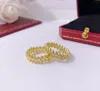 Nya lyxiga smycken kvinnor band ring guldnit med diamantringar för par växel designer punk stil rostfritt stål silver fashio2189507