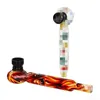 Latest Colorful Pattern Glass Pipes Portable Removable Innovative Filter Screen Metal Bowl Herb Tobacco Cigarette Holder Smoking Travel Handpipes Tube