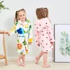 Pyjama's Jongens Meisjes Badjas Met Capuchon Handdoek Katoenen Flanellen Pyjama Badjassen Kinderbabykleding Nachtkleding Cartoon Nachtjapon voor kinderen 231006