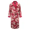 Herengewaden Lange mouw gewaad Satijn Nachtkleding Print Draak Phoenix Kimono Badjas Jurk Heren Casual huiskleding Losse pyjama L-XXL 231011