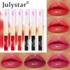 Dubbelhuvud Läppglans 6Color Pearl Matte Lipstick Non Stick Cup Långvarig läpp Gloss Waterproof Lip Glaze Makeup Lips Healt