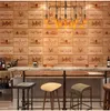 Tapety klasyczne imitacja drewna tapeta retro nostalgiczna 3D Cafe Bar Restauracja