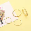 Hoop Earrings FLOLA Big Gold Plated For Women Copper CZ Huggie Earring Fashion Jewelry Gifts Erss81