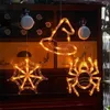 Autres fournitures de fête festive Décoration d'Halloween Orange Pumpkin Ghost Halloween Fenêtre Lumière avec ventouse Batterie Halloween Light Decor R231011