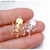 Autres accessoires de mode 20pcs 14 * 22mm Halloween squelette charmes pour colliers boucles d'oreilles faisant des accessoires pendentifs de crâne pour bricolage bijoux faisant artisanat Q231011