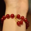 Charmarmband naturligt rött agatarmband för kvinnor fransar vävd chalcedon exceptionell armband enkel ins stil dekorativa smycken s