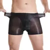 Sous-vêtements Sexy Porno Mesh Sous-vêtements pour hommes Boxer Shorts Sissy Slip Homme Lingerie Érotique Transparent Culotte Sans Soudure Boxershorts Gay Trunks