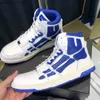 Mode mens kvalitet sko sulor skel stövlar sneaker amiiri hög high-end skor läder chunky tjock designer toppälskare ben casual bräda wzth wzth