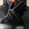 5本の指の手袋マデンヴィンテージ冬タッチスクリーンゴールドミンクベルベットウォームフルフィンガーメン女性屋外ランニングスキーミトン231010