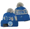 Lions Bonnets Bobble Chapeaux Baseball Ball Caps 2023-24 Créateur de mode Chapeau de seau Chunky Knit Faux Pom Beanie Noël Sport Bonnet en tricot