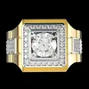 14 K Gold White Diamond Ring for Men Fashion Bijoux Femme Jewellery Natural Gemstones Bague Homme 2 S Diamond Ring Males242L