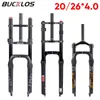 Bike Forks BUCKLOS Air Suspension Fork MTB 20in 26in Fat Bicycle Disc Brake 20 4.0 26 4.0 Tire for Snow Beach 231010