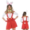 Volwassen cosplay konijn meisje konijn kostuum Halloween dier fancy dress jumpsuit