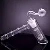 Mais barato 18mm feminino cachimbo de vidro martelo queimador de óleo bong com tubo de filtro de 6 braços grande bolha handsize tubos de água para fumar com OD 30mm masculino tubo queimador de óleo