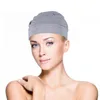 Bérets chapeau de nuit casquette en coton housse de Bonnet élastique pour dormir 2 pièces (blanc gris)