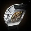 Armbandsur toppmärke Aesop Luminous Skeleton Tourbillon Men's Mechanical Watches Sapphire Glass Fat Mechanische Tourbillon-Uhr