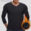 Biancheria intima termica da uomo Nuove magliette ispessimento maniche in cotone da uomo lunghe e t-shirt vestitiautunno termico peluche inverno sottile 2023 biancheria intima calda venditaL231011