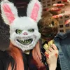 コスチュームアクセサリーBloody Plush Bunny Mask Halloween Ghost Festival Mask Realistic Bear Headgear Performance Prop Halloween Horror Maskl231011