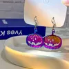 Autres accessoires de mode Nouvelles boucles d'oreilles à la mode Halloween cool et drôles dégradé coloré galvanoplastie couleur correspondant boucles d'oreilles de niche décoration tendance Q231011