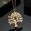 Charms Qitian Benutzerdefinierte personalisierte Baum des Lebens Halskette mit 16 Namen Edelstahl Anhänger Kette Familie Schmuck Frauen Weihnachtsgeschenk 231010