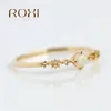 Solitaire Ring ROXI 100 925 Sterling Silver Microinlaid CZ Four Claw Round Opal Finger Rings For Women Teens Fashion Wedding 6 7 8 231011