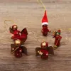 Decorações de Natal 12 unidades / conjunto Enfeites em miniatura de madeira Pingentes pendurados em árvore Brinquedo de presente para crianças Decoração de festa em casa atacado B1026