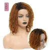 Perruques synthétiques 10 pouces perruques tressées Afro Bob perruque synthétique DreadLock perruques pour femme noire extrémités courtes bouclées Cosplay Yun Rong cheveux 231011