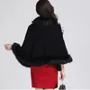 Scarves Fashion Elegant Imitated Fur Cape Coat Women Winter Knit Cloak Shawl Sexy Faux Fur Poncho Wraps Pashmina 12 Colors 231010