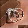Band Rings Fashion Brand Rings for Women Top Designer S925 Sterling Sier Women039S Ring Luxury Fl Diamond Engagement Jewelry Ring DHVR0