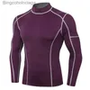 Thermisch ondergoed voor heren Thermisch ondergoed voor heren Hoge kraag Camiseta Termica Sport Thermoshirt Sneldrogend gecomprimeerd ondergoed Kleding heren BieliznaL231011