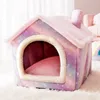 Łóżka kota meble składane kota dom zima ciepłe chihuahua jaskiniowe łóżko koszyk dla małych psów ciepłe matę hodowlę szczeniaka głęboki sen