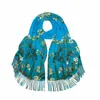 Bufandas – châle chaud d'hiver, joli foulard en cachemire à fleurs Vintage pour femme, couverture Pashmina, étoles Poncho de voyage