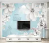 Wallpapers Papel De Parede Fashion Simple Elegant 3D Embossed Flowers Wallpaper Living Room Tv Wall Bedroom Papers Home Decor Bar