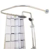 Storage Holders Racks Shower Curtain Rail UShaped with Angle Rod Set for Bathroom 231010