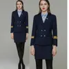 Dwuczęściowa sukienka Światła stowarzyszona mundurek Student Student Wywiad Art Examination Ubranie stewardesss Mundur Business Suit El kombinezon 231010