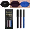 Lipstick 3pcs/set Liquid Lipstick Waterproof Long Lasting Cosmetic Black Blue Purple Green Matte Lip Gloss Nude Lip Tint Stain Makeup 231011