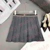 Sexy Mini Skirt Letter Print Women Pleated Dress Designer Embroidery A Line Skirts College Pleated Dresses