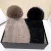 Beanie/Skull Caps Letter M Angora Beanie Hat Women Pom-poms for Hats Warm Angora Rabbit Fur Wool Knit Hat Female Fashion Casual Fluffy Winter Hats 231011